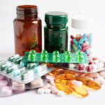 Drug capsule pill from drug prescription in drugstore, pharmacy for treatment health medicine.